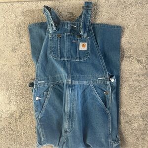 Carhartt Blue Denim Cargo Overalls
